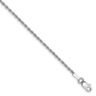 Pre-owned Skyjewelers Real 14kt White Gold 7 Inch 1.5mm Diamond-cut Rope With Lobster Clasp Chain