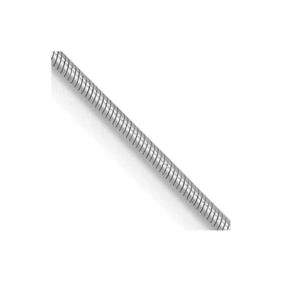Pre-owned Skyjewelers Real 14kt White Gold .9mm Round Snake Chain; 24 Inch; Lobster Clasp