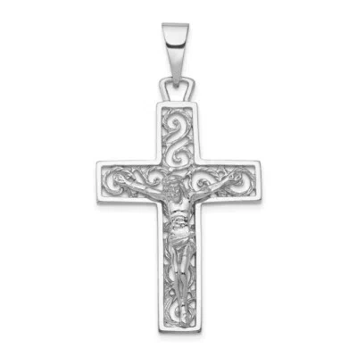 Pre-owned Skyjewelers Real 14kt White Gold Crucifix Pendant