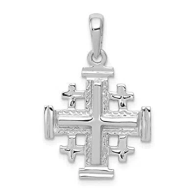 Pre-owned Skyjewelers Real 14kt White Gold Jerusalem Cross Pendant