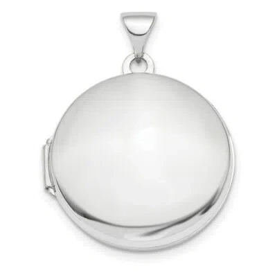 Pre-owned Skyjewelers Real 14kt White Gold Polished Domed 20mm Round Locket