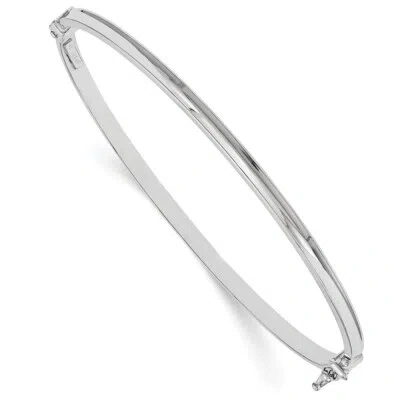 Pre-owned Skyjewelers Real 14kt White Gold Polished Hinged Bangle