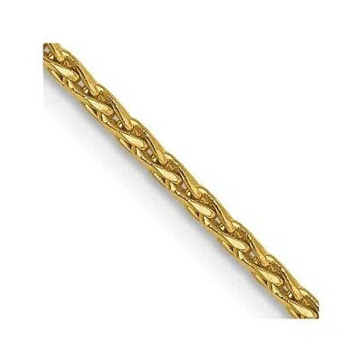 Pre-owned Skyjewelers Real 14kt Yellow Gold 1.3mm Diamond Cut Wheat Chain; 24 Inch; Lobster Clasp