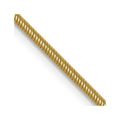 Pre-owned Skyjewelers Real 14kt Yellow Gold 1.3mm Round Snake Chain; 16 Inch; Lobster Clasp