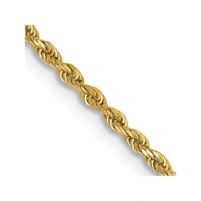 Pre-owned Skyjewelers Real 14kt Yellow Gold 1.5mm Diamond-cut Rope Chain; 18 Inch; Lobster Clasp