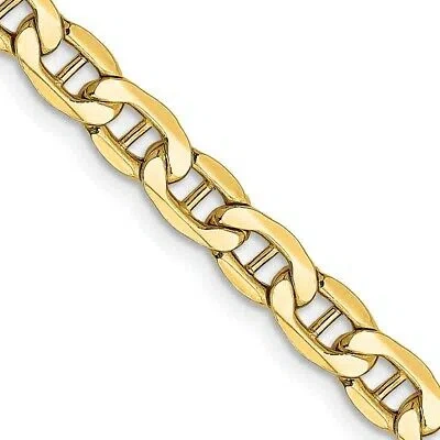 Pre-owned Skyjewelers Real 14kt Yellow Gold 18 Inch 4.75mm Semi-solid Anchor With Lobster Clasp Chain