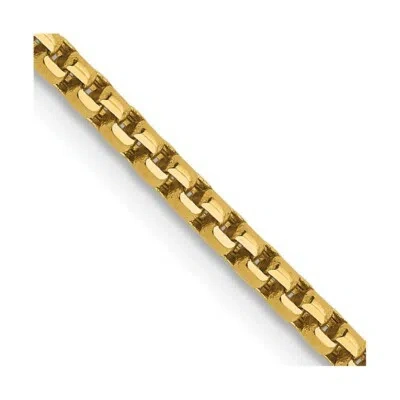 Pre-owned Skyjewelers Real 14kt Yellow Gold 1.85mm Semi-solid Diamond Cut Round Box Chain; 18 Inch