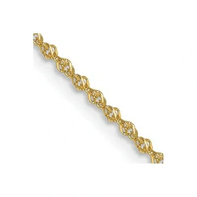 Pre-owned Skyjewelers Real 14kt Yellow Gold 1mm Sparkle Singapore Chain; 18 Inch; Lobster Clasp