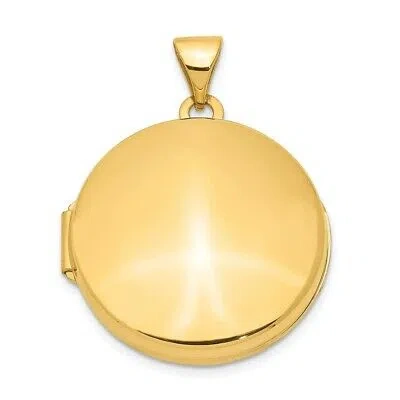 Pre-owned Skyjewelers Real 14kt Yellow Gold 20mm Round Plain Domed Locket