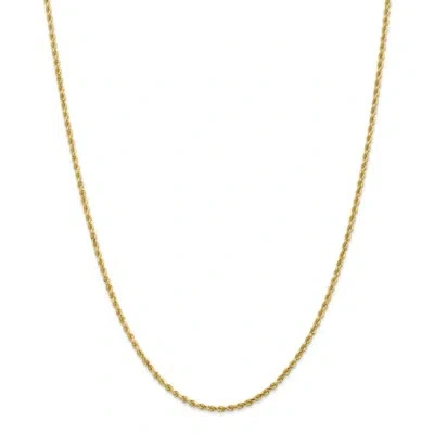 Pre-owned Skyjewelers Real 14kt Yellow Gold 24 Inch 2mm Diamond-cut Rope With Lobster Clasp Chain