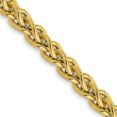 Pre-owned Skyjewelers Real 14kt Yellow Gold 24 Inch 3.45mm Semi-solid Wheat With Lobster Clasp Chain