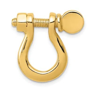 Pre-owned Skyjewelers Real 14kt Yellow Gold 3d Large Shackle Link Pendant