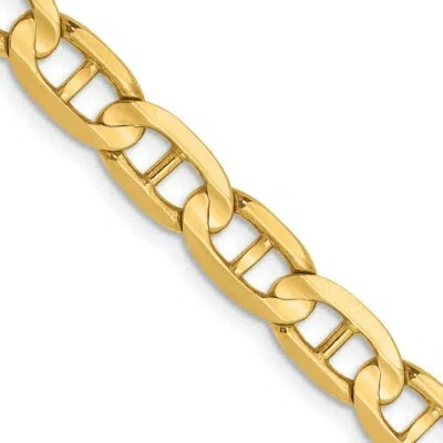 Pre-owned Skyjewelers Real 14kt Yellow Gold 5.25mm Concave Anchor Chain; 22 Inch; Lobster Clasp