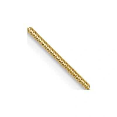Pre-owned Skyjewelers Real 14kt Yellow Gold .8mm Round Snake Chain; 24 Inch; Lobster Clasp