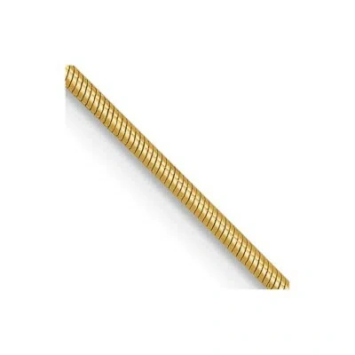 Pre-owned Skyjewelers Real 14kt Yellow Gold .9mm Round Snake Chain; 20 Inch; Lobster Clasp