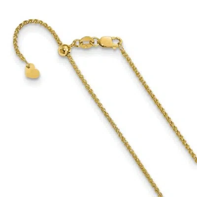 Pre-owned Skyjewelers Real 14kt Yellow Gold Adjustable 1.4mm Wheat Chain; 22 Inch; Lobster Clasp