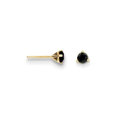 Pre-owned Skyjewelers Real 14kt Yellow Gold Black Diamond Stud Earrings