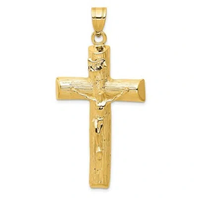 Pre-owned Skyjewelers Real 14kt Yellow Gold Crucifix Charm