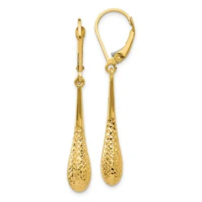Pre-owned Skyjewelers Real 14kt Yellow Gold Diamond Cut Leverback Earrings
