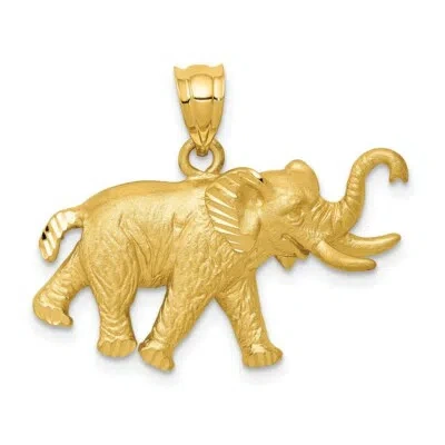Pre-owned Skyjewelers Real 14kt Yellow Gold Elephant Pendant