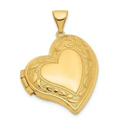 Pre-owned Skyjewelers Real 14kt Yellow Gold Fancy Heart Locket
