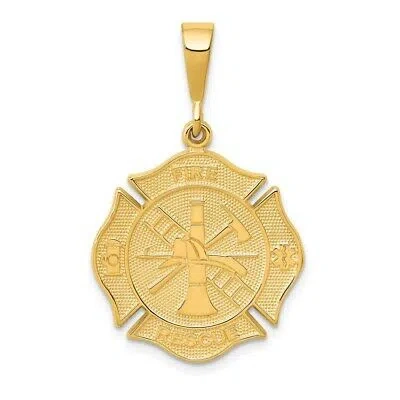 Pre-owned Skyjewelers Real 14kt Yellow Gold Fire Rescue Pendant