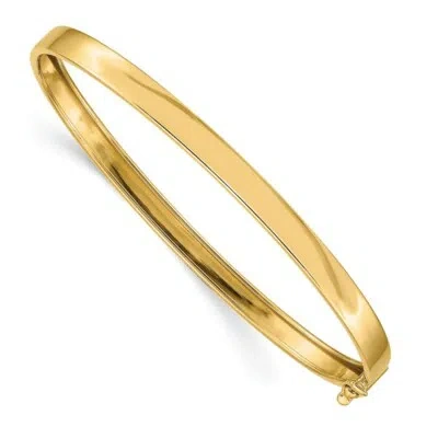Pre-owned Skyjewelers Real 14kt Yellow Gold Flexible Bangle Chain Bracelet; 8 Inch