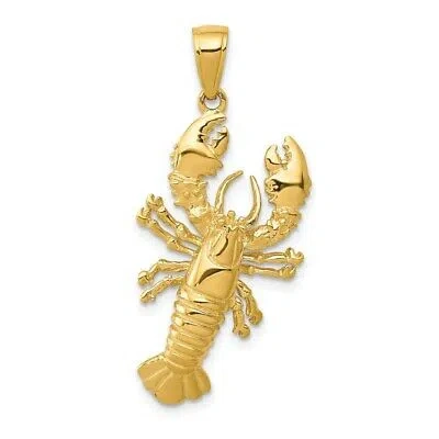 Pre-owned Skyjewelers Real 14kt Yellow Gold Lobster Pendant