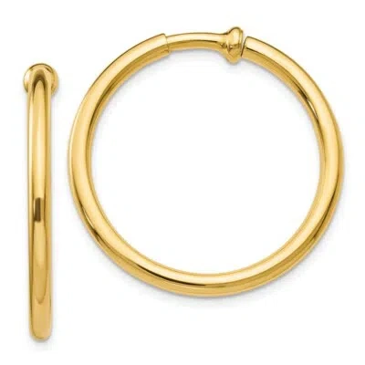 Pre-owned Skyjewelers Real 14kt Yellow Gold Non-pierced Hoops Earrings