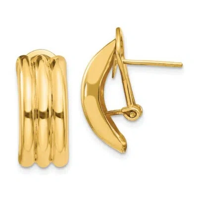 Pre-owned Skyjewelers Real 14kt Yellow Gold Omega Post Earrings