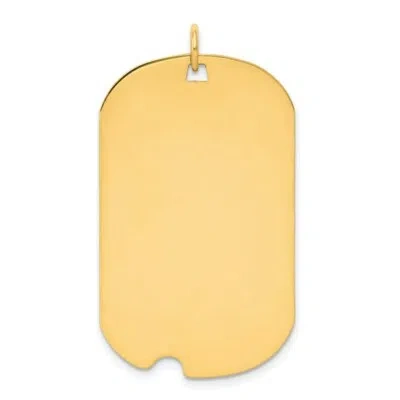 Pre-owned Skyjewelers Real 14kt Yellow Gold Plain .011 Gauge Engravable Dog Tag W/notch Disc Charm