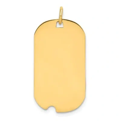 Pre-owned Skyjewelers Real 14kt Yellow Gold Plain .027 Gauge Engraveable Dog Tag W/notch Disc Charm