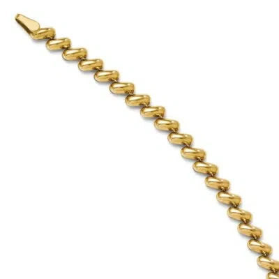 Pre-owned Skyjewelers Real 14kt Yellow Gold Polished Bracelet; 7 Inch; Lobster (fancy) Clasp