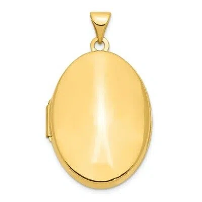 Pre-owned Skyjewelers Real 14kt Yellow Gold Polished Domed Oval Locket
