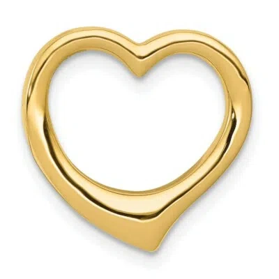 Pre-owned Skyjewelers Real 14kt Yellow Gold Polished Heart Chain Slide