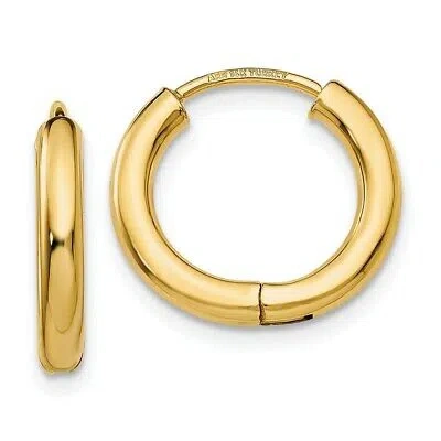 Pre-owned Skyjewelers Real 14kt Yellow Gold Polished Hollow Hoop Earrings