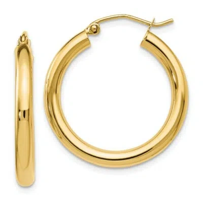 Pre-owned Skyjewelers Real 14kt Yellow Gold Polished Hoop Earrings