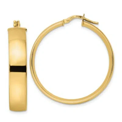 Pre-owned Skyjewelers Real 14kt Yellow Gold Polished Hoop Earrings