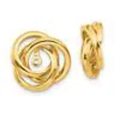 Pre-owned Skyjewelers Real 14kt Yellow Gold Polished Love Knot Earring Jackets
