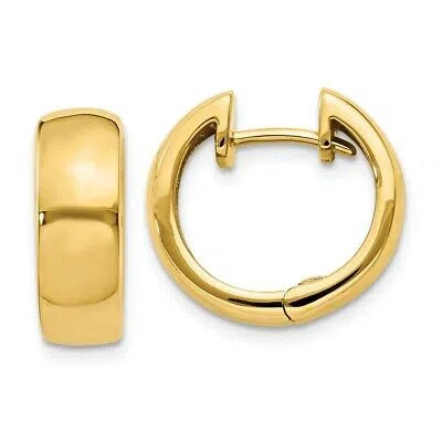Pre-owned Skyjewelers Real 14kt Yellow Gold Round Hinged Hoop Earrings