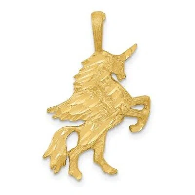 Pre-owned Skyjewelers Real 14kt Yellow Gold Unicorn Charm