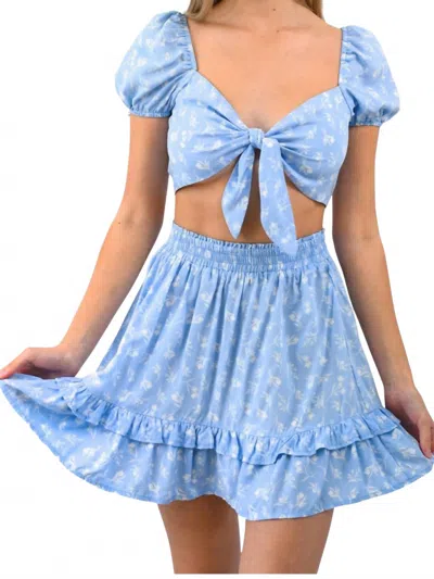 Skylar + Madison Carolina In My Mind 2 Piece Skirt Set In Light Blue