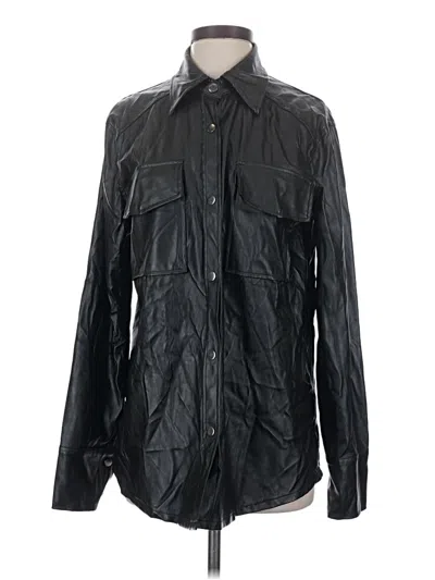Pre-owned Skylar + Madison Faux Leather Jacket In Black