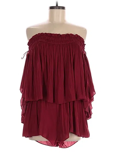 Pre-owned Skylar + Madison Romper In Burgundy