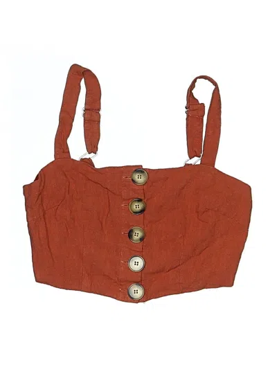 Pre-owned Skylar + Madison Swimsuit Top Brown Swimwear
