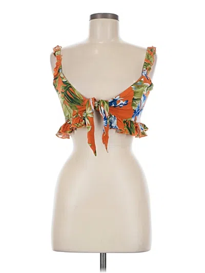 Pre-owned Skylar + Madison Tank Top Orange Strapless Neckline Tops
