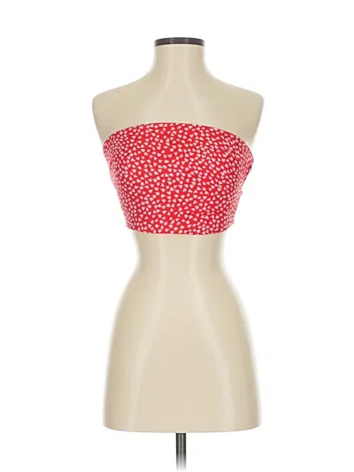 Pre-owned Skylar + Madison Tube Top Red Strapless Neckline Tops