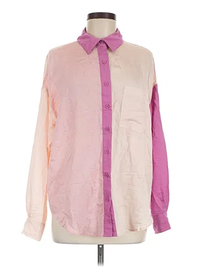 Pre-owned Skylar Rose Long Sleeve Button Down Shirt In Pink