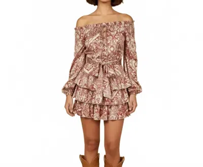 Skylar Rose Off Shoulder Tiered Mini Dress In Wildflower In Multi