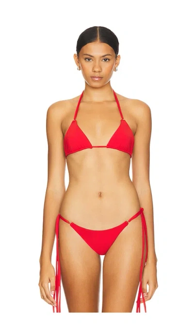 Skyler Swimwear Bikini V Top In Cherry Red